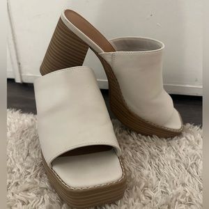 White Block Heel
